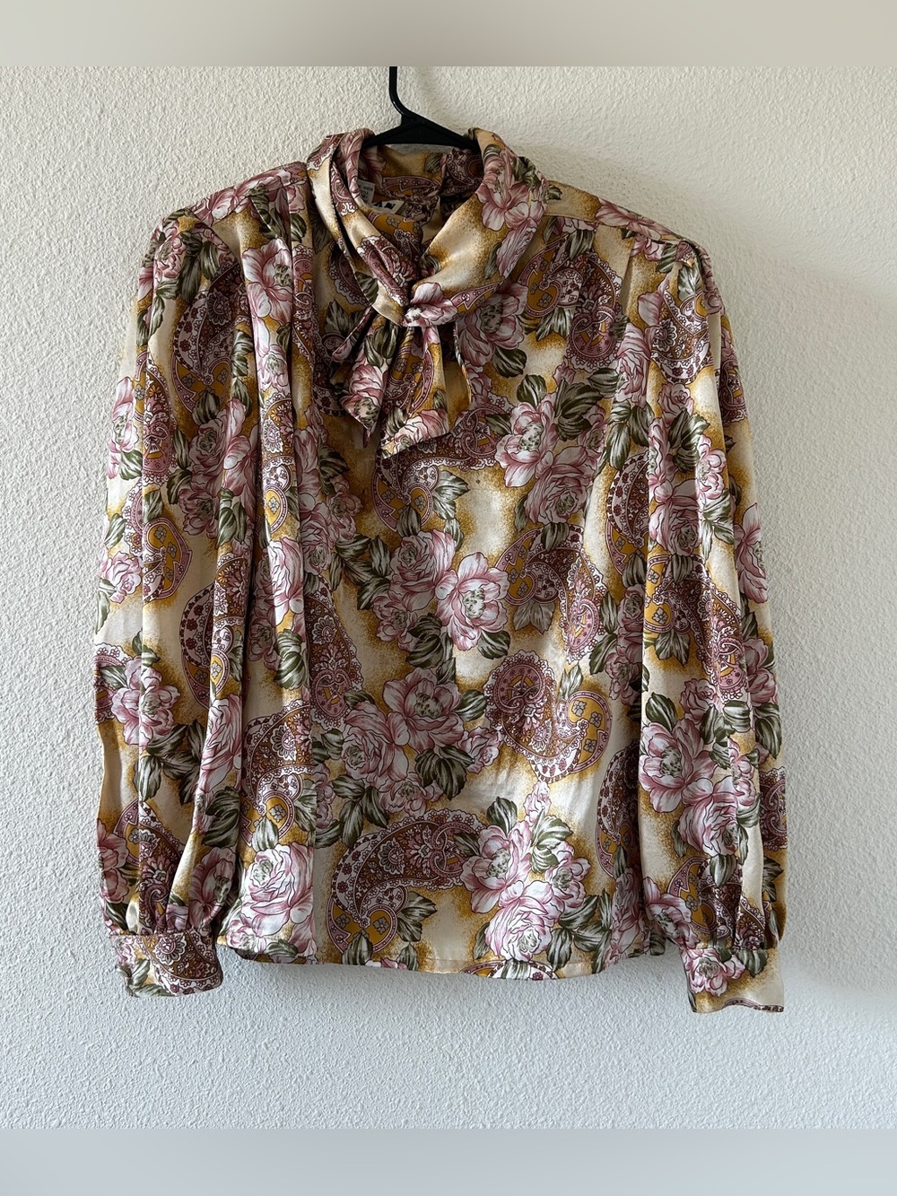 VTG Jordan Blouse Coquette Dressy Modest Granny Party Women’s 12 Beige